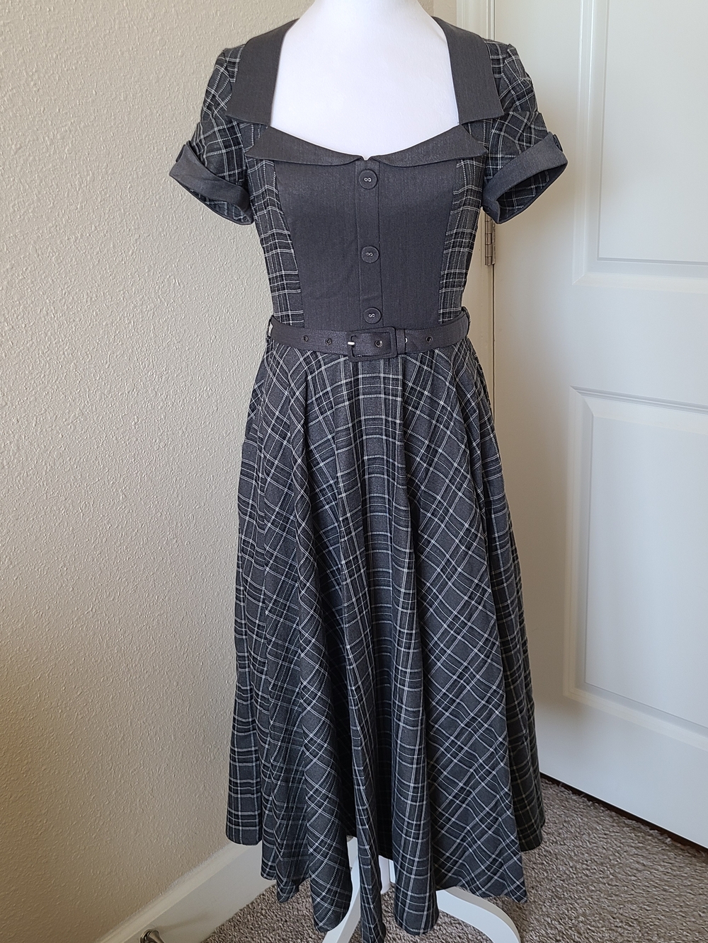 NWOT Voodoo Vixen Ella Tartan Flare Dress - Picture 7 of 12